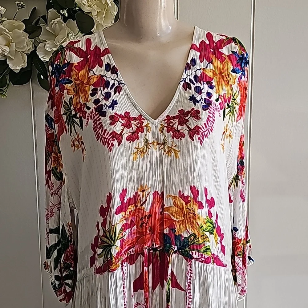 INC International Concepts Women's Floral V-Neck Maxi Dress Size Large - Picture 12 of 15
